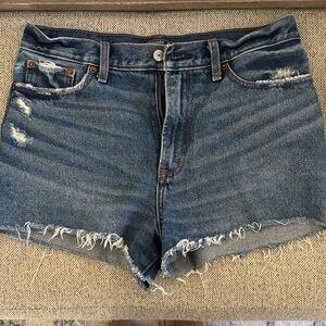 Abercrombie High-Rise Distressed Denim Shorts